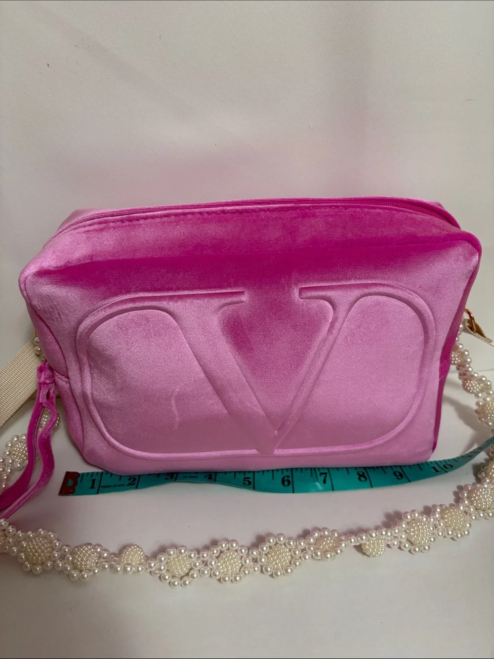 Valentino Large Velvet Pouch with straps
